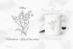 May birth flowers bouquet svg hawthorn lily of valley 126 xx Product Image 1