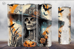 4 Witch Seamless Tumbler Sublimation, 20 oz Tumbler Wrap Product Image 2
