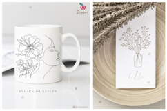 Floral Line Art illustration SVG &amp;PNG 140 minimalist art 150 Product Image 9