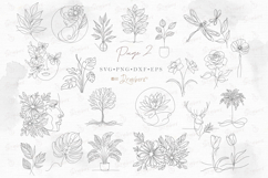 Floral Line Art illustration SVG &amp;PNG 140 minimalist art 150 Product Image 5