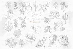 Floral Line Art illustration SVG &amp;PNG 140 minimalist art 150 Product Image 7