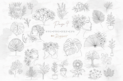 Floral Line Art illustration SVG &amp;PNG 140 minimalist art 150 Product Image 8