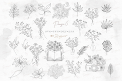 Floral Line Art illustration SVG &amp;PNG 140 minimalist art 150 Product Image 12