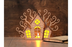 Spooky House Candle Holder SVG Product Image 4