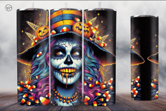 4 Witch Seamless Tumbler Sublimation, 20 oz Tumbler Wrap Product Image 3