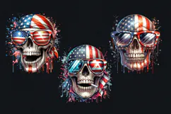 4th of July Skull sublimation print design PNG Product Image 2