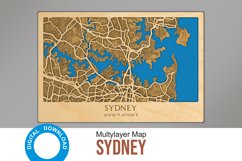 Sydney map Svg file for lasers, Glowforge map, Multil Product Image 1