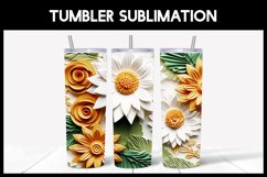 9 3D Sunflowers Tumbler Sublimation |3D Flowers Tumbler Wrap Product Image 3