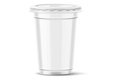 Empty clear plastic cup with lid. Realistic mockup of dispos Product Image 1