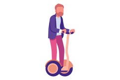 Man riding gyroscooter. Green ecology city transport Product Image 1