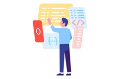 Man working with code. Programming software process Product Image 1