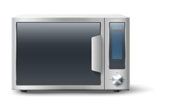 Realistic microwave oven. Modern kitchen appliance with glas Product Image 1