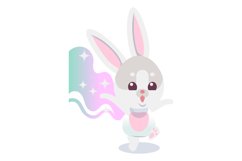 Magic rabbit. Cute funny character. Cartoon hare Product Image 1