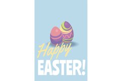 Happy Easter banner template with colorful painted eggs Product Image 1