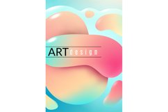 Fluid paint poster. Organic paint flow template Product Image 1