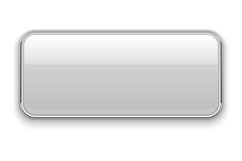 White chrome button. Rectangle shiny blank mockup Product Image 1
