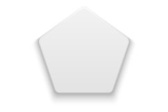 White pentagon button template. Realistic polygon shape Product Image 1