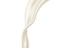 Pouring white liquid. Realistic creamy milk flow Product Image 1
