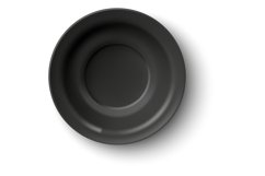 Round black dish mockup. Realistic empty bowl Product Image 1