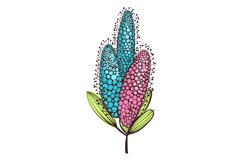 Flowering plant. Hand drawn summer lilac. Butterfly bush flo Product Image 1