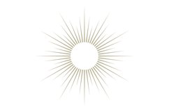 Decorative sun beam logo. Golden light rays Product Image 1