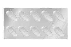 Realistic blister mockup. Drugs package. Medical tablet pack Product Image 1