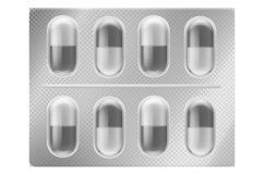 Medical pills pack. Realistic capsules metal blister Product Image 1