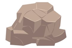Natural rock. Cartoon stone. Ground mineral formation Product Image 1