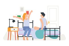 Couple daily routine. Everyday activity. Guy and girl living Product Image 1