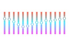 Color sound wave. Neon shiny audio frequencies. Electronic m Product Image 1