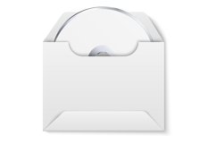 Office stationery. Realistic compact disk in blank paper env Product Image 1