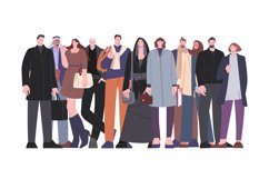 Various people stylish characters. Multicultural group, flat Product Image 1