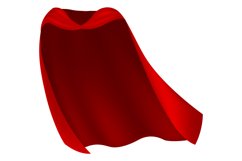 Red cape. Realistic draped scarlet cloak. Silk and velvet t Product Image 1