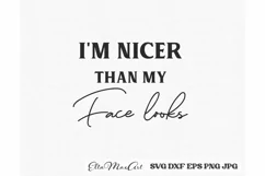 Im nicer than my face looks Sarcastic SVG, Funny SVG Cut Product Image 2
