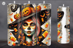 4 Witch Seamless Tumbler Sublimation, 20 oz Tumbler Wrap Product Image 5