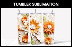 9 3D Sunflowers Tumbler Sublimation |3D Flowers Tumbler Wrap Product Image 4