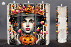 4 Witch Seamless Tumbler Sublimation, 20 oz Tumbler Wrap Product Image 3