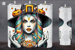 4 Witch Seamless Tumbler Sublimation, 20 oz Tumbler Wrap Product Image 5