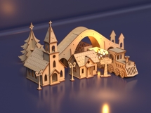 Christmas Town Laser Cut File Wooden Village Scene Product Image 6