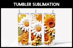 9 3D Sunflowers Tumbler Sublimation |3D Flowers Tumbler Wrap Product Image 5