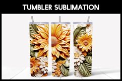 9 3D Sunflowers Tumbler Sublimation |3D Flowers Tumbler Wrap Product Image 6