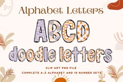 Boho Doodle Alphabet Retro Vintage Letters Sublimation Shirt Product Image 1