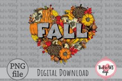 Fall Heart Sublimation Design, Heart from Fall Pumpkins PNG Product Image 2