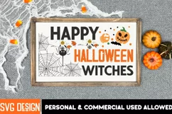 Happy Halloween Witches SVG Cut File,Happy Halloween Witches Product Image 1