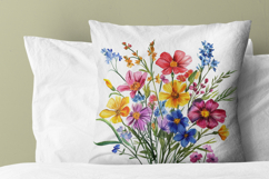 Wildflower Clusters - watercolor flowers borders PNG Product Image 2