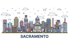 Outline Sacramento California city skyline. Product Image 1