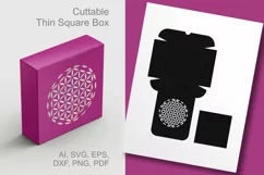  Sacred Geometry Flower of Life Square Favor Box Template 