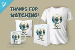 Sad cartoon Robot. T-Shirt, PNG, SVG. Product Image 3