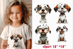 Dalmatian clipart, Sad dog clipart, unhappy dogs PNG Product Image 1