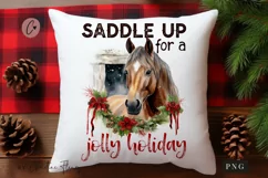 Saddle Up For a Jolly Holiday PNG | Christmas Sublimation Product Image 1